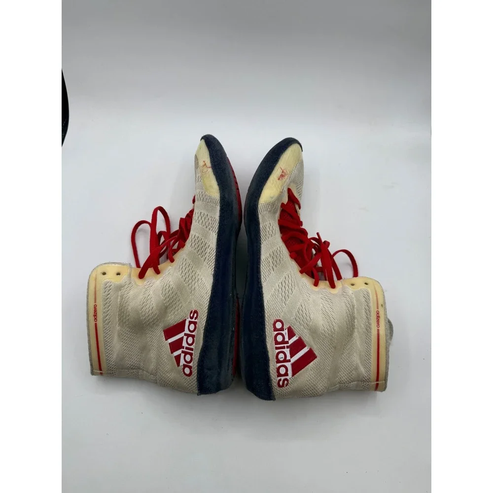 Adidas Adizero Varners Wrestling Shoes Mens 14 White Red Black M18728 High Top